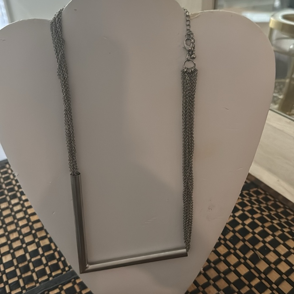 EUC Different Styles Unique Silver Tone 12 Strands Each Sides Necklace